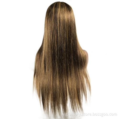 wholesale remy human hair wigs highlight T part ,mink human hair lace front wigs brazilian piano color hair wigs